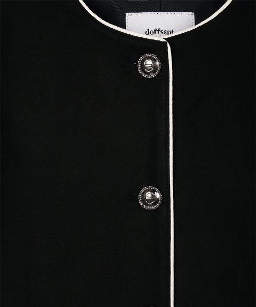 Suede Crop Classic Jacket in Black
