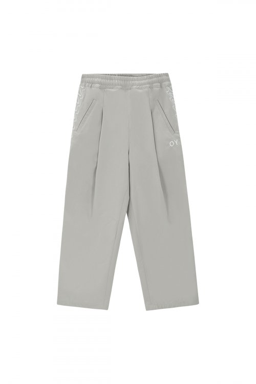 Серые брюки с волнистым логотипом (Grey)