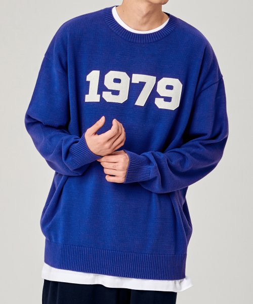 MUSINSA | TAKEASY 1979 SOFT COTTON OVERSIZED SWEATER (ROYAL BLUE)