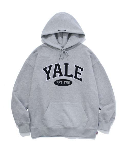 MUSINSA YALE 22FW 2 TONE ARCH HOODIE GRAY