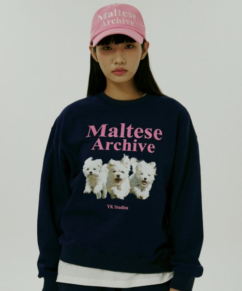 MUSINSA | WAI KEI MALTESE ARCHIVE SWEATSHIRT NAVY