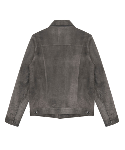 GRAY CRACK TRUCKER JACKET