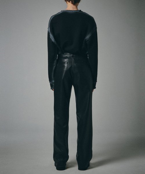 Мужские кожаные брюки Flow Line (Black)