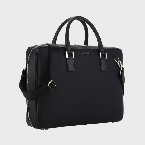recycled nylon wide open briefcase (BK)