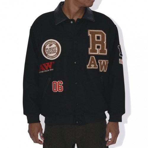 인터브리드(INTERBREED) RAW X INTERBREED Varsity Jacket BLACK - 사이즈 & 후기 | 무신사