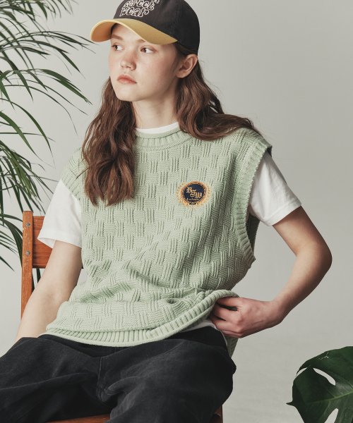 VSW Emblem Knit Vest Apple Green