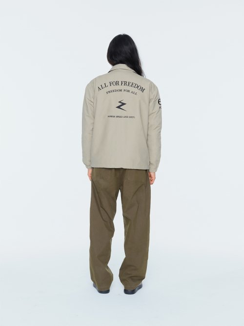 BERLIN BEIGE COACH JACKET with embroidered logo
