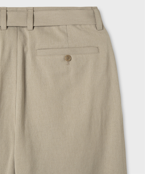 SUMMER COOL TOUCH BELTED WIDE FIT PANTS_BEIGE