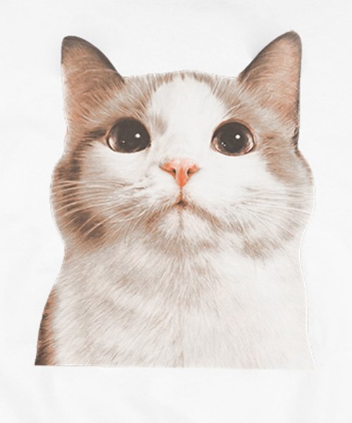 MUSINSA | ETRE AU SOMMET NO.1 Cat Face Hoodie Shirt (White)