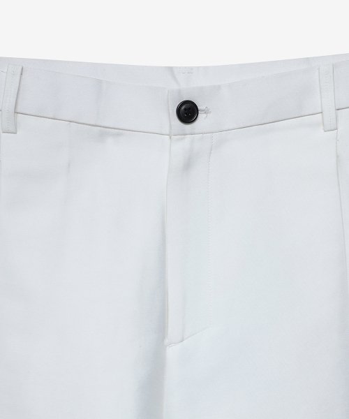 Широкие брюки из хлопка и шелка с одной складкой (White)