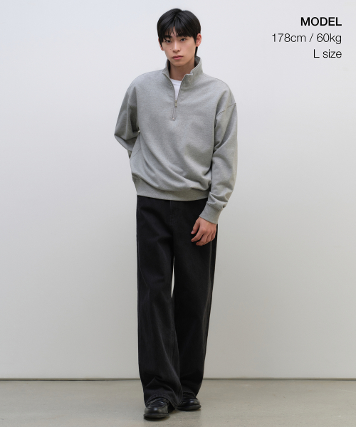 Свитшот оверсайз на молнии half-zip [Medium Grey]