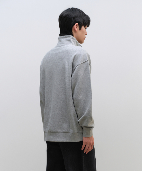 Свитшот оверсайз на молнии half-zip [Medium Grey]