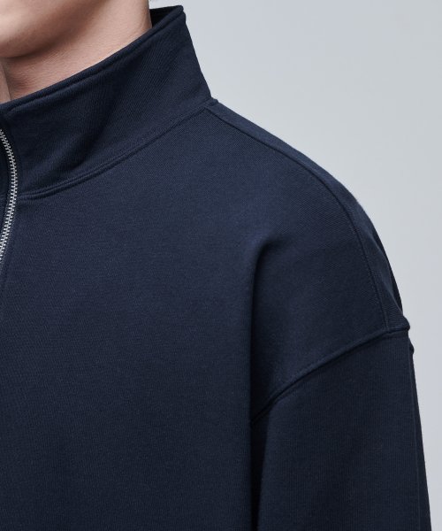 OVERSIZED HALF ZIP SWEATSHIRT [NAVY] thumbnail 7