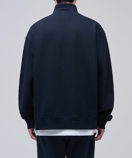 OVERSIZED HALF ZIP SWEATSHIRT [NAVY] thumbnail 3