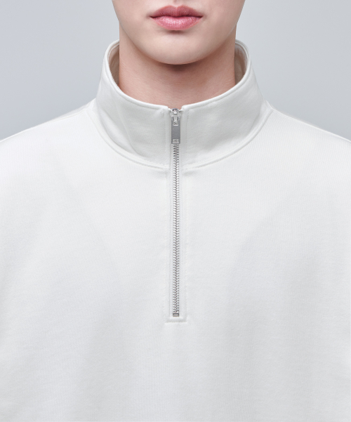 OVERSIZED HALF ZIP SWEATSHIRT [CREAM] thumbnail 4