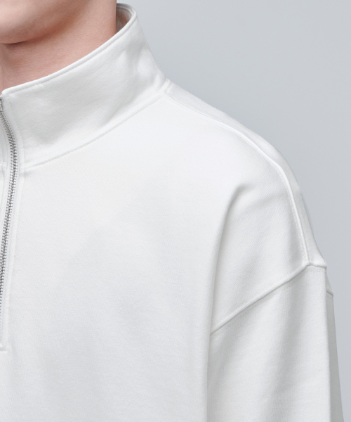 OVERSIZED HALF ZIP SWEATSHIRT [CREAM] thumbnail 7