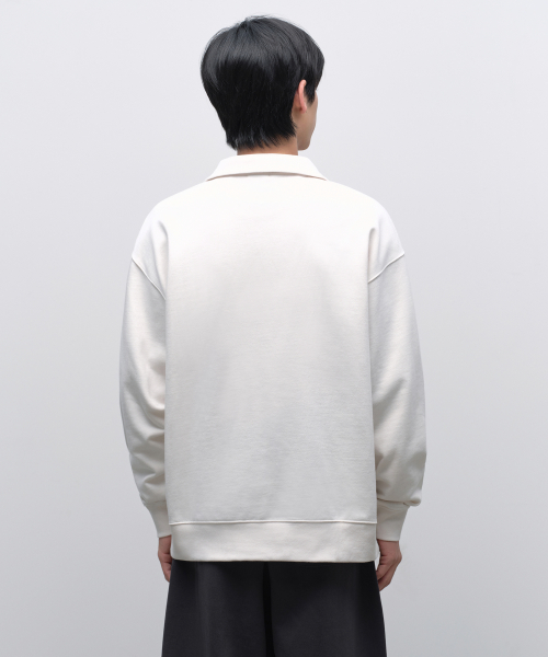 OVERSIZED HALF ZIP SWEATSHIRT [CREAM] thumbnail 3