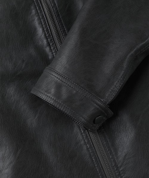 Куртка-блюзон на молнии из экокожи [Charcoal Grey]