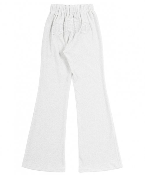 MUSINSA | RUNNING HIGH Fringe Embroidery Velvet Slim Pants [White