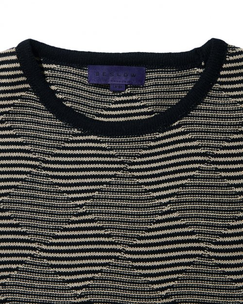 CHECKER BOARD KNIT VEST BLACK BEIGE