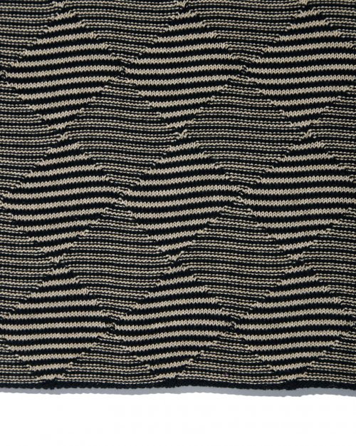 CHECKER BOARD KNIT VEST BLACK BEIGE