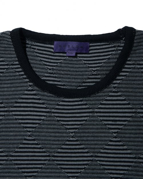 CHECKER BOARD KNIT VEST BLACK GREY