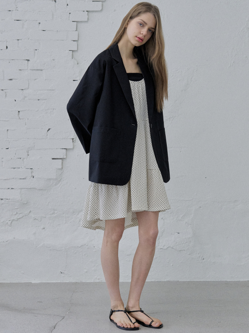 Overfit Basic Tailored Jacket - Black
