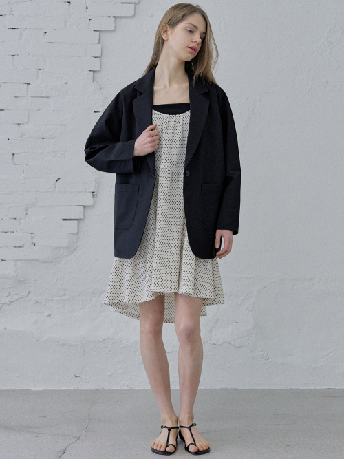 Overfit Basic Tailored Jacket - Black
