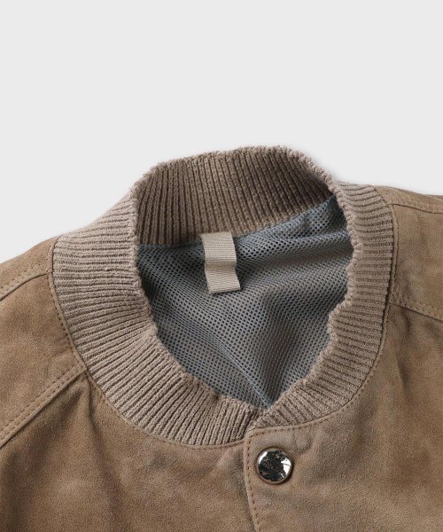 Замшевый бомбер [Beige]