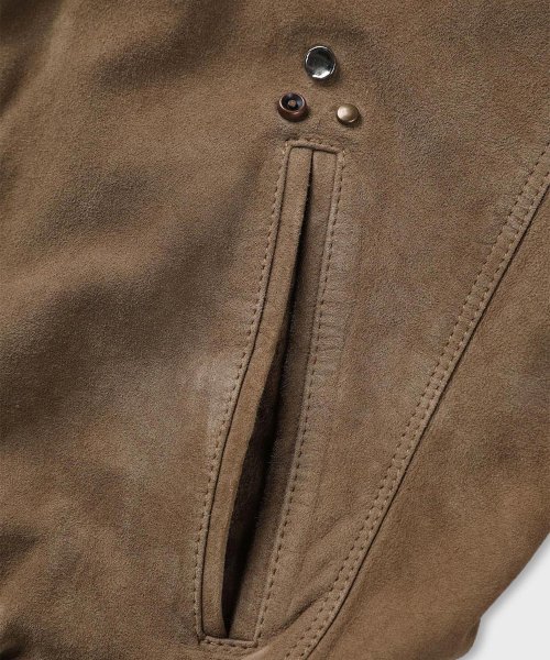 Замшевый бомбер [Beige]