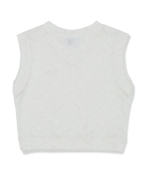 вязаный укороченный жилет [WHITE]