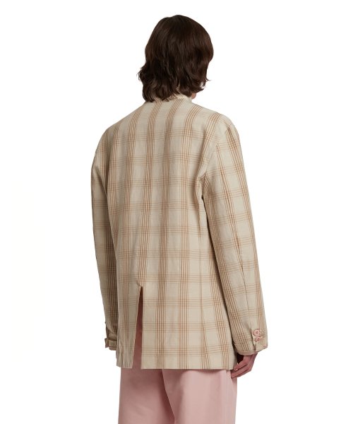 Check Linen Blazer_Beige