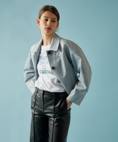 LEATHER STRAIGHT PANTS BLACK