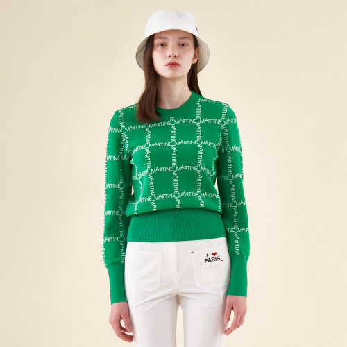 Logo Pattern JQD Round Knit_Green