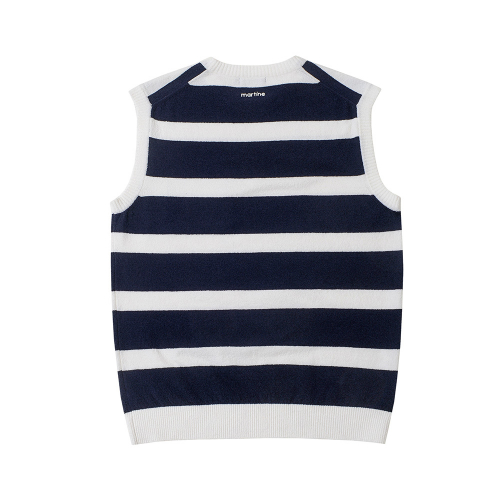 Terry Stripe Knit Vest_Navy (Men)
