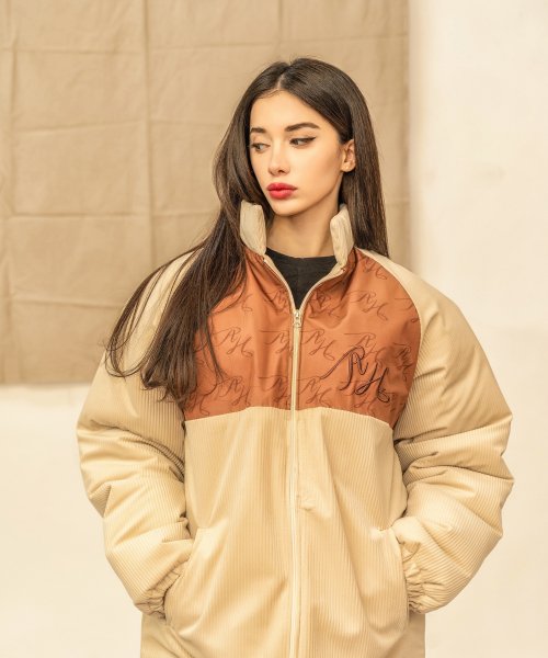 Вельветовый бомбер M ASH22JPBE BEIGE