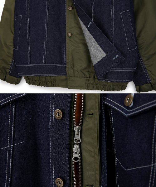 MUSINSA | RSC DENIM MIXED MA-1 JACKET - KH