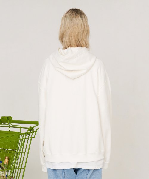 MUSINSA | UNALLOYED ARCH LOGO HOODIE / IVORY