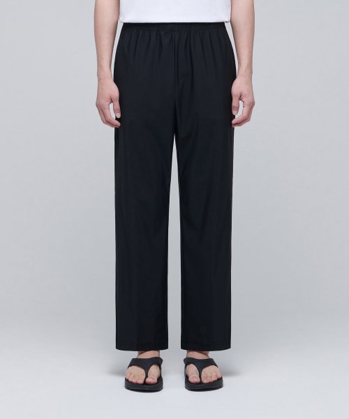 COOLTANDARD COOLING WIDE BANDING PANTS [BLACK]