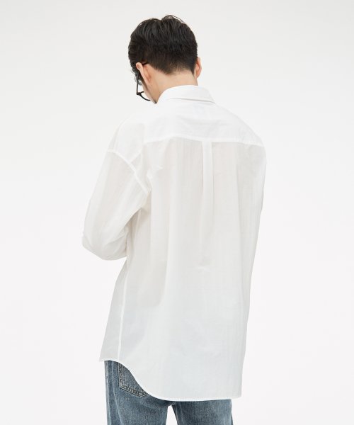 (UNISEX) Нейлоновая рубашка GO с двумя карманами White
