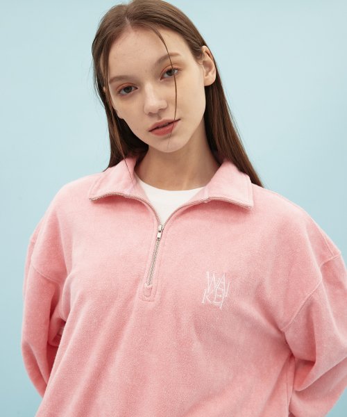 Махровый свитшот на молнии, Pink