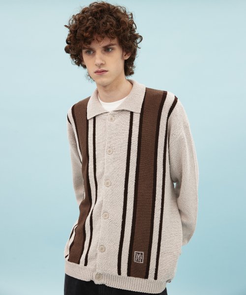 Кардиган с воротником колор-блок Beige