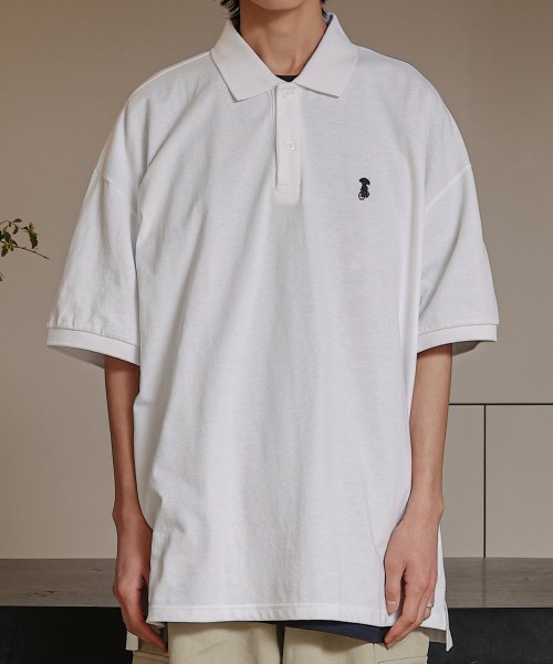 Пике-поло кроя giant fit (White)