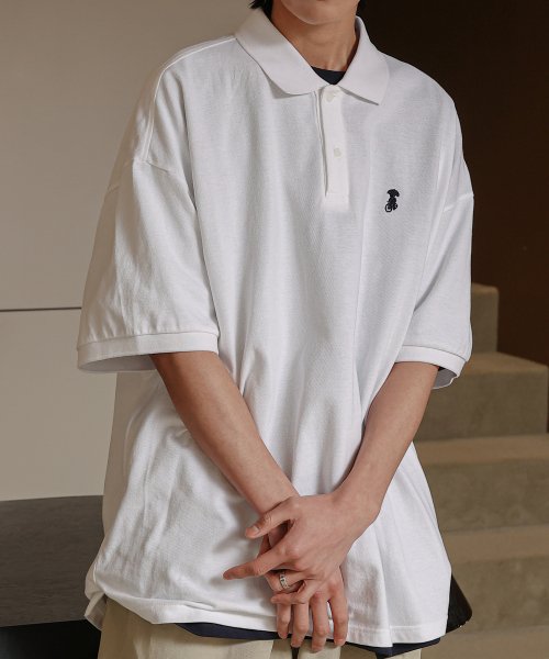 Пике-поло кроя giant fit (White)