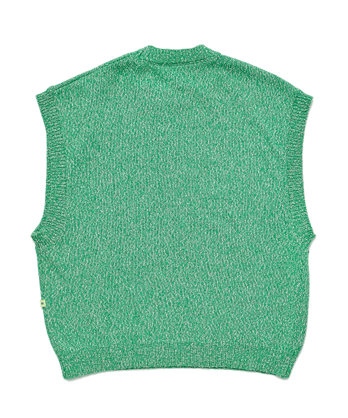 SLUB KNIT VEST APPLE GREEN
