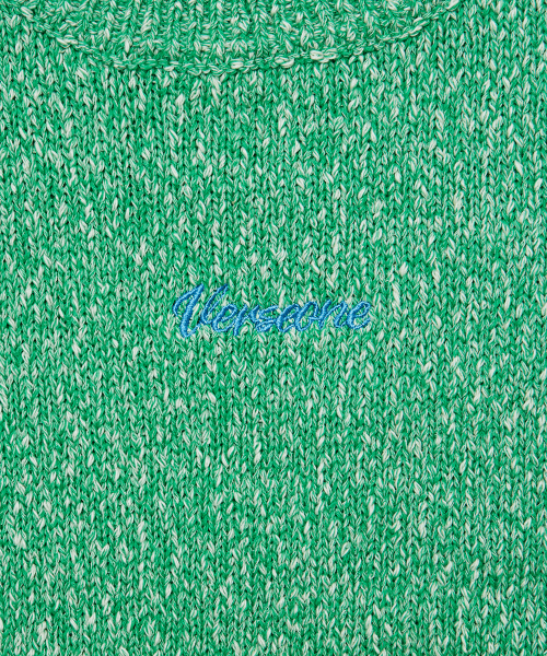 SLUB KNIT VEST APPLE GREEN