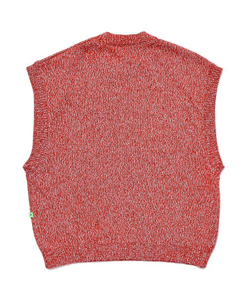 SLUB KNIT VEST красный