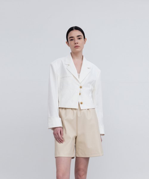 SEMI OVERSIZED CROPPED BLAZER JACKET