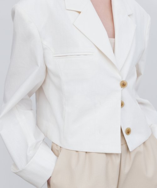 SEMI OVERSIZED CROPPED BLAZER JACKET