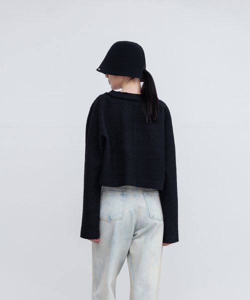 CROPPED TWEED JACKET BK